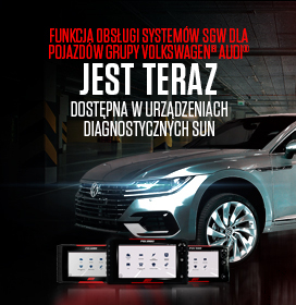Funkcja obsługi systemów SGW dla pojazdów Grupy Volkswagen® Audi® jest teraz dostępna w urządzeniach diagnostycznych SUN